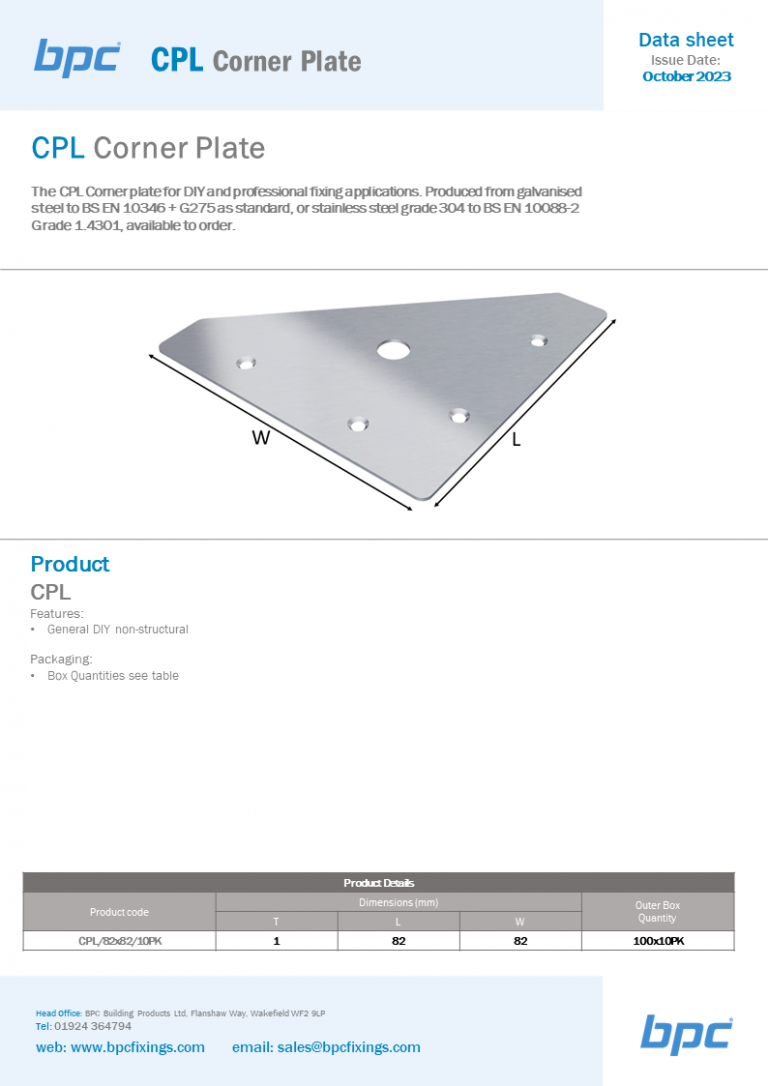 CPL Corner Plate