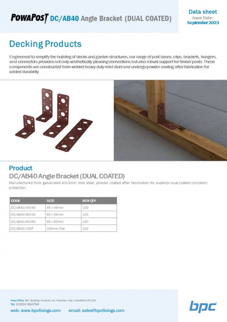 DC-AB40 Angle Bracket (DUAL COATED)