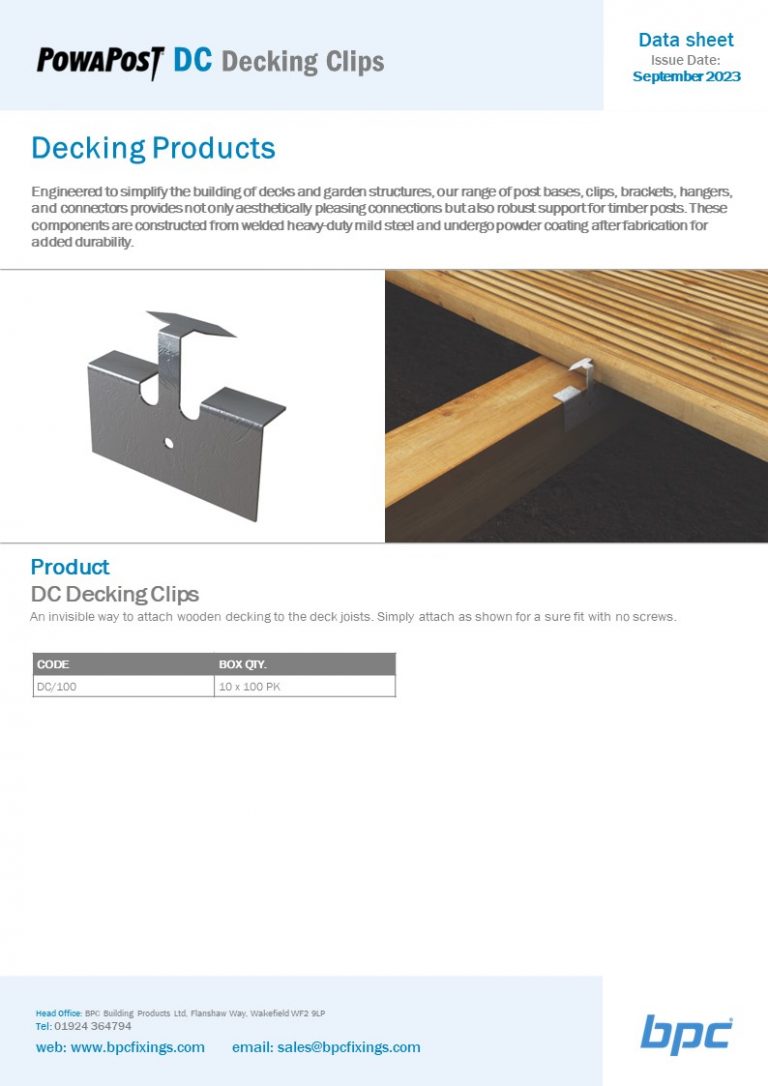 DC Decking Clips