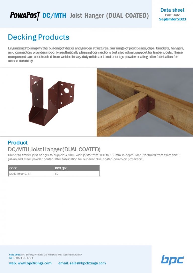 DC-MTH Joist Hanger (DUAL COATED)