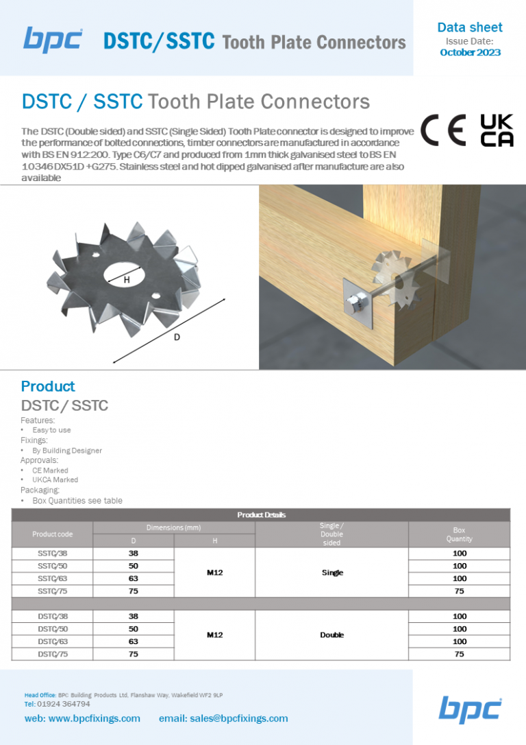 DSTC SSTC Tooth Plate Connectors