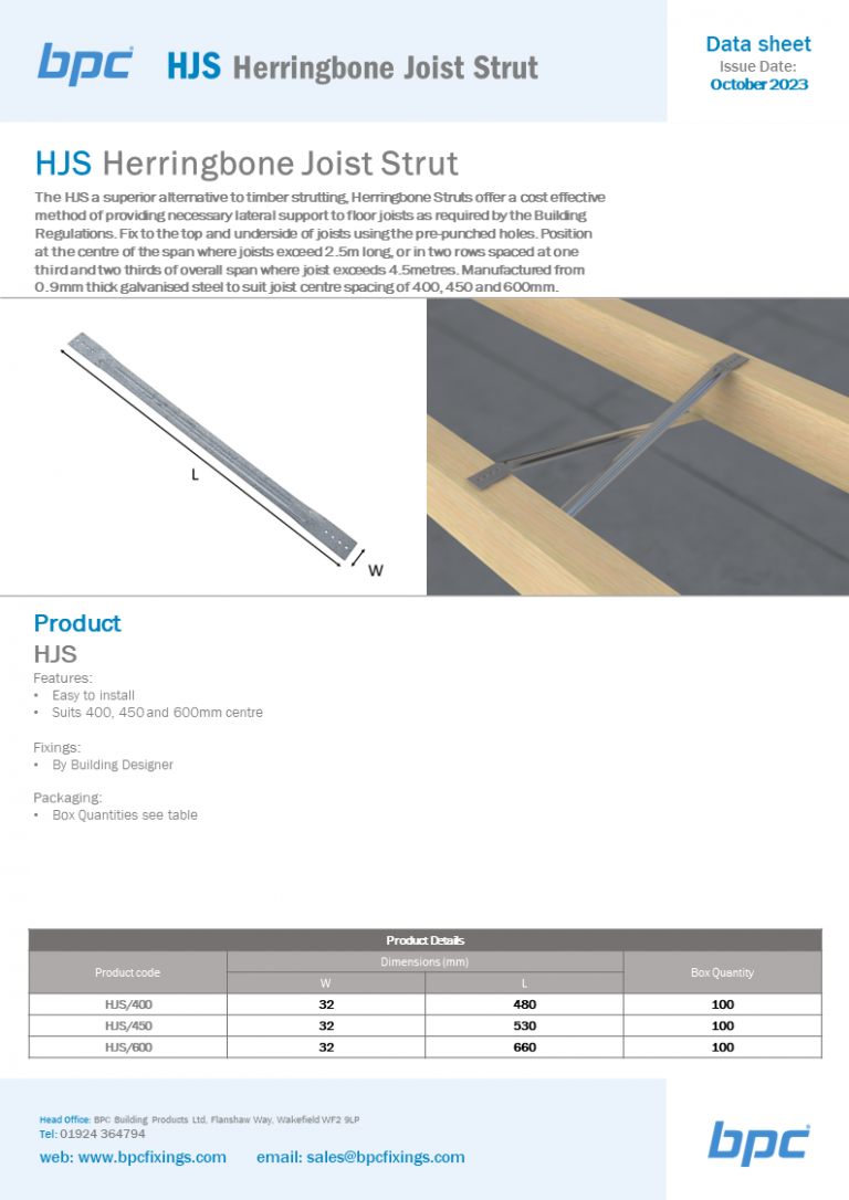 HJS Herringbone Joist Strut