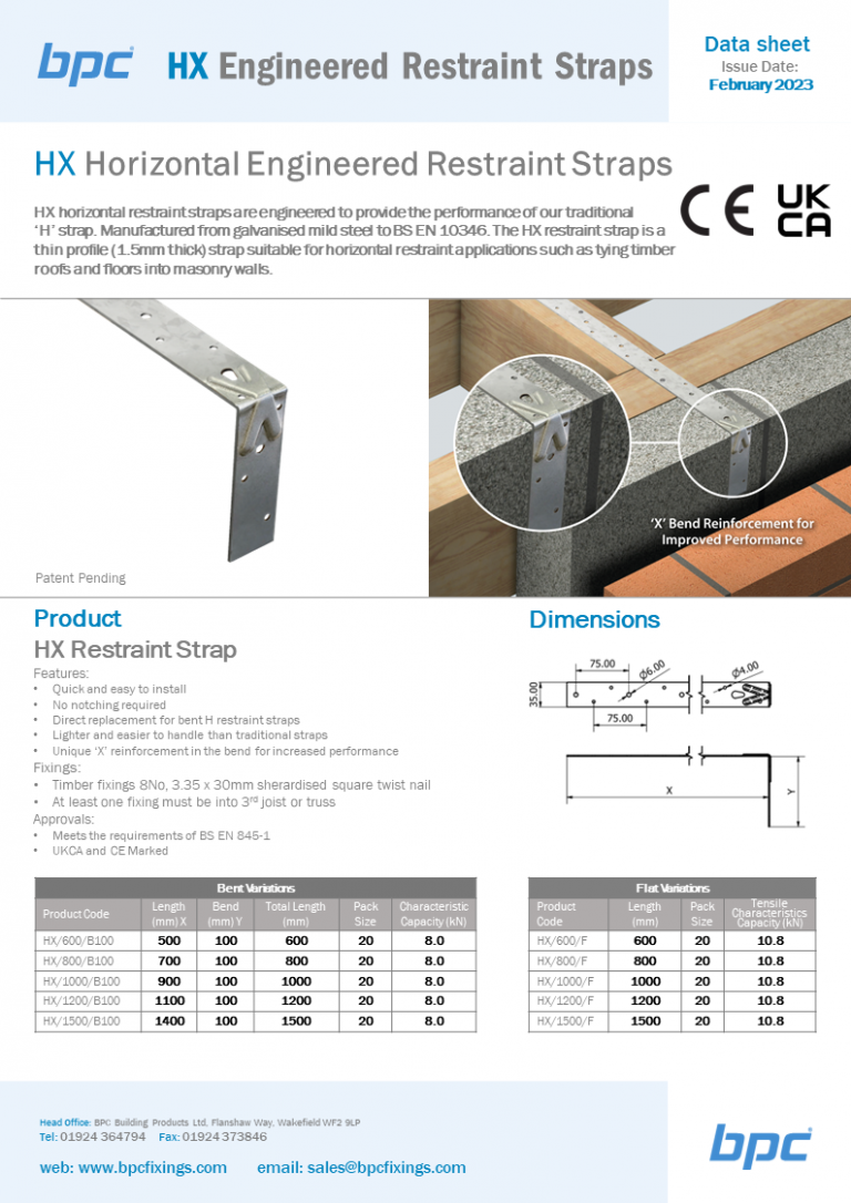 HX - Horizontal Engineered Restraint Strap