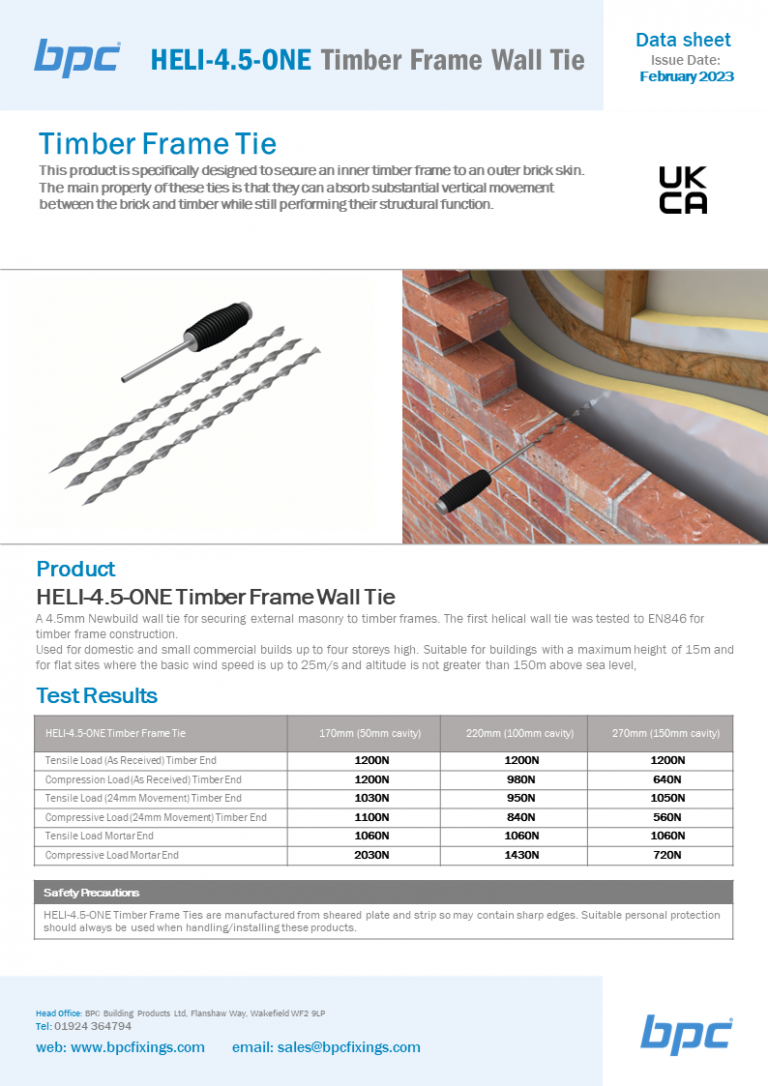 Helical Tie Timber Frame Wall Tie