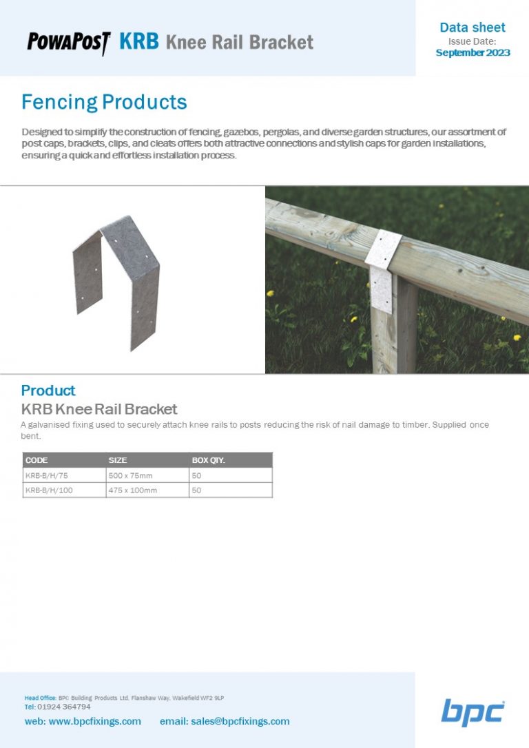 KRB Knee Rail Bracket