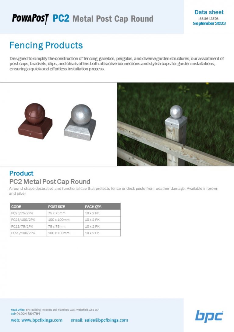 PC2 Metal Post Cap Round