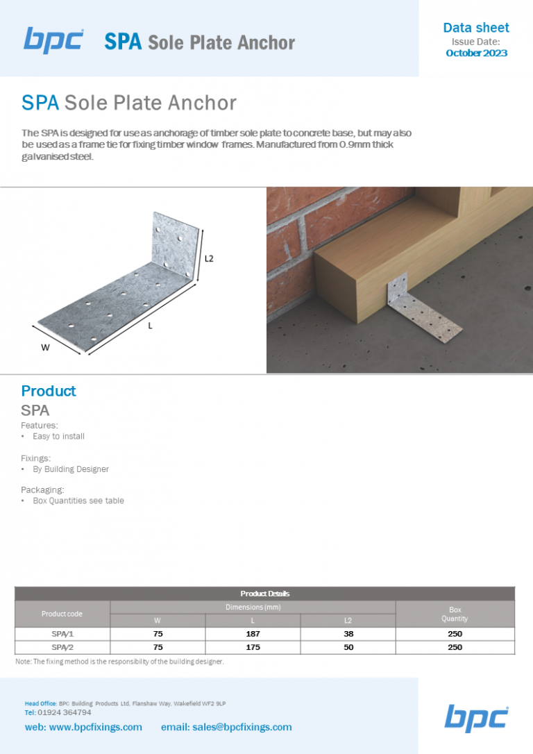 SPA Sole Plate Anchor