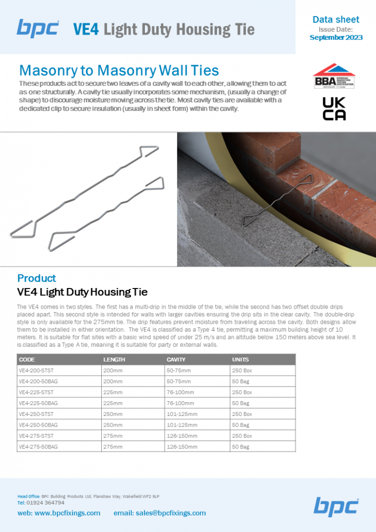 VE4 - Light Duty Housing Tie