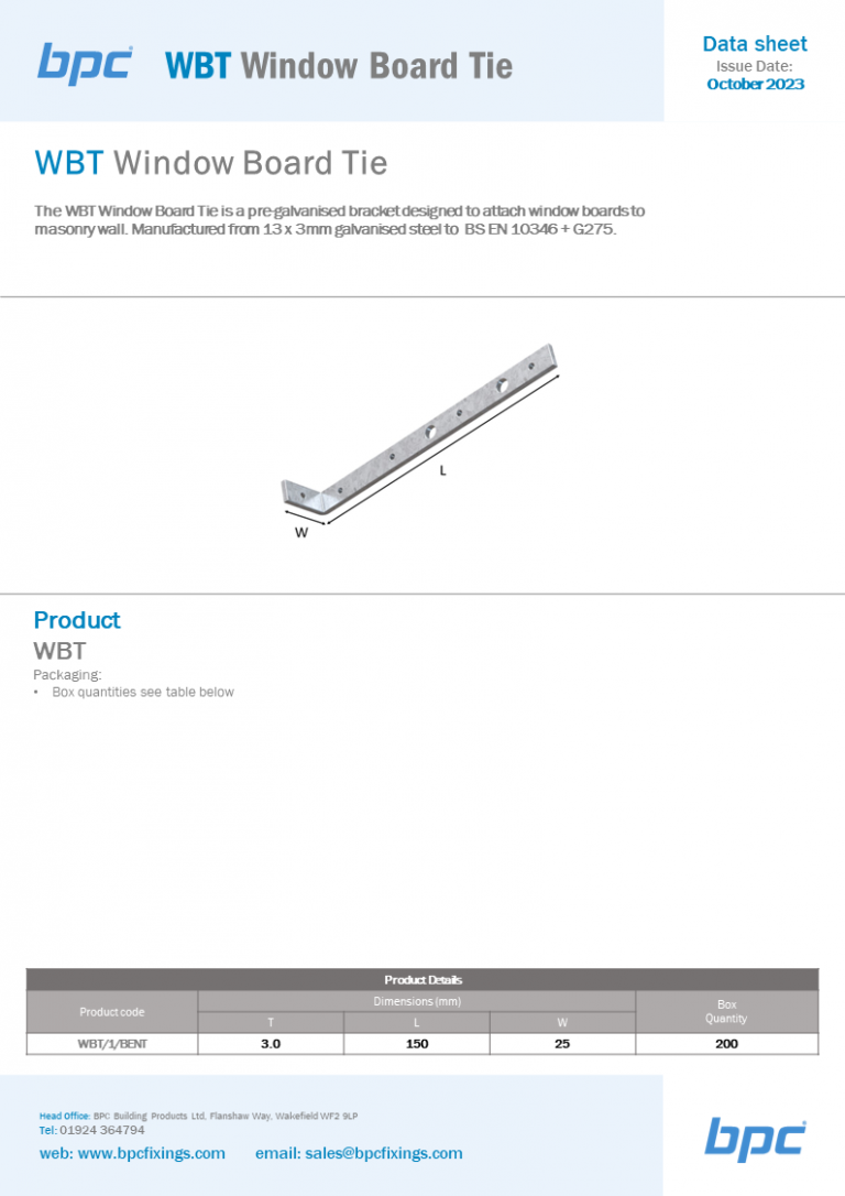 WBT Window Board Tie